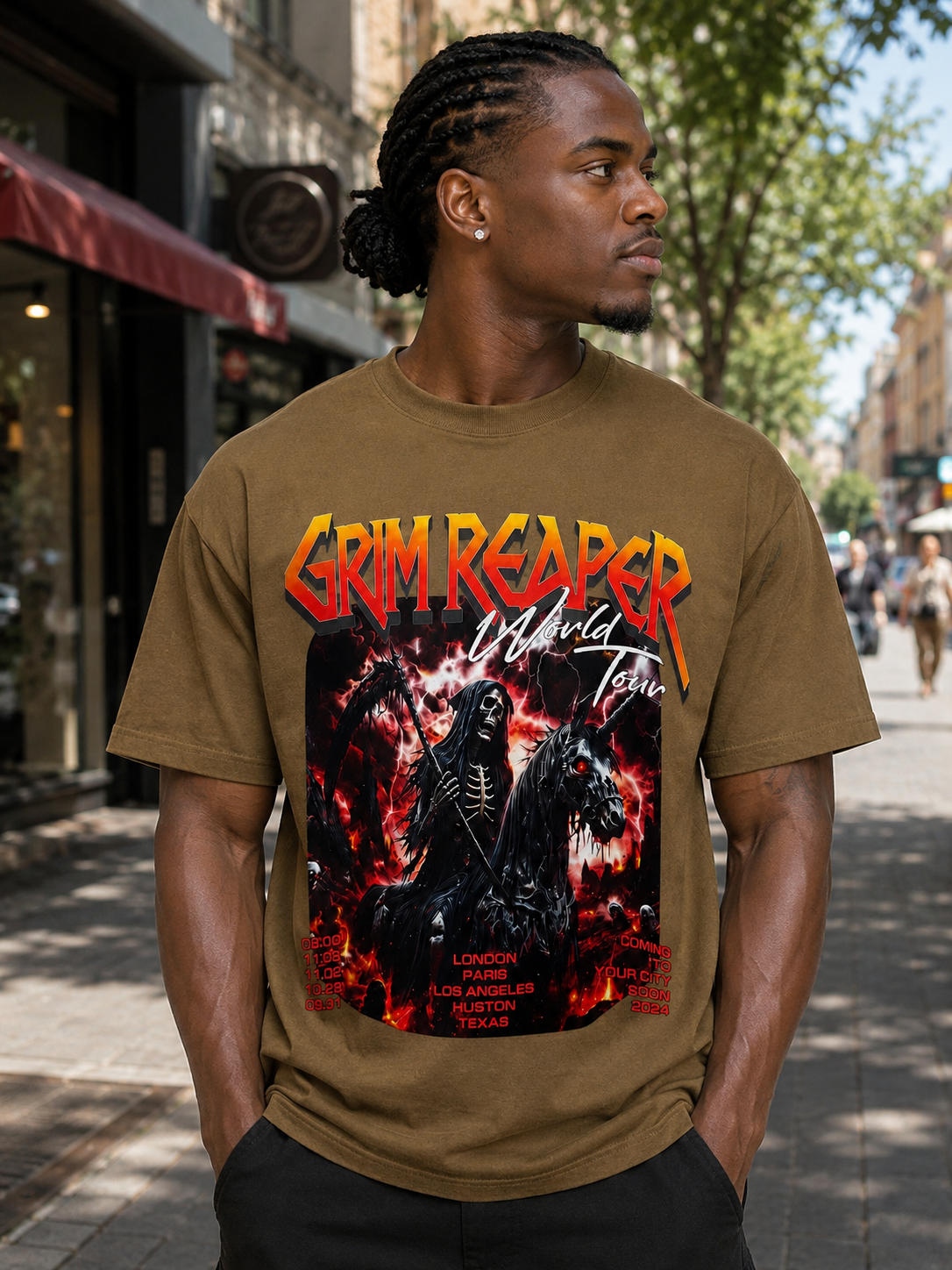 Grim Reaper World Tour Oversized Graphic Tee