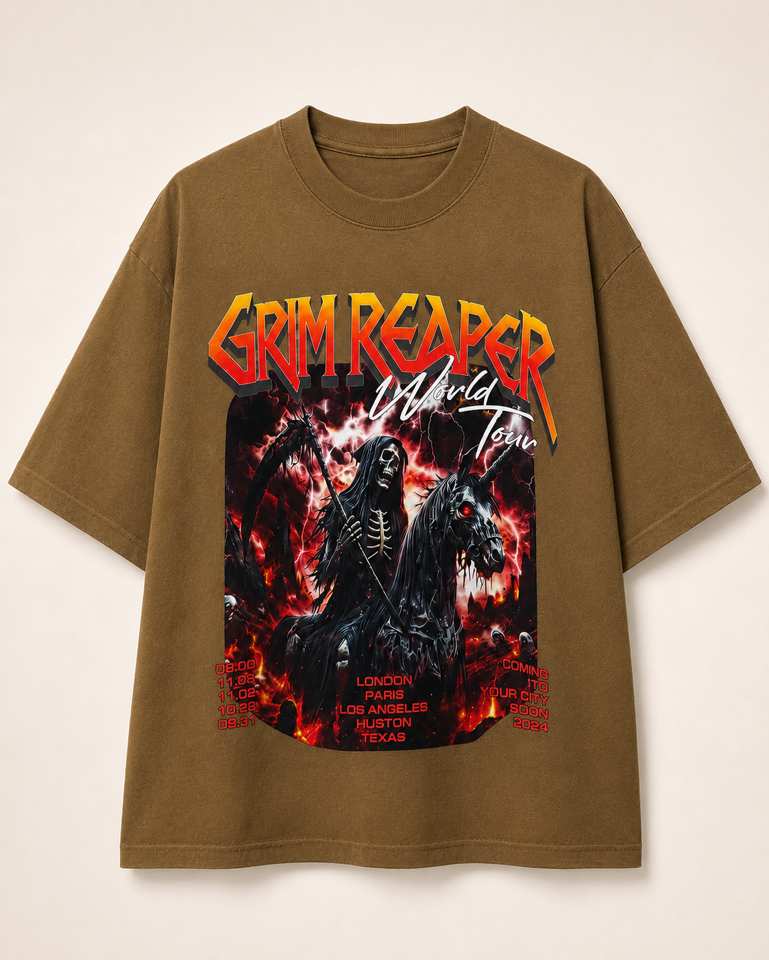 Grim Reaper World Tour Oversized Graphic Tee