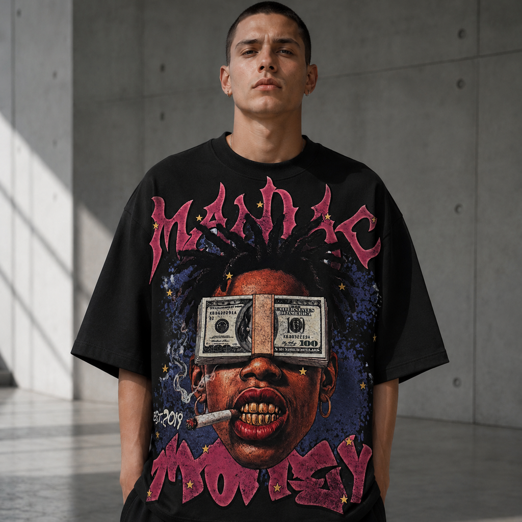 KANDER "Made Money" Oversized Tee Black