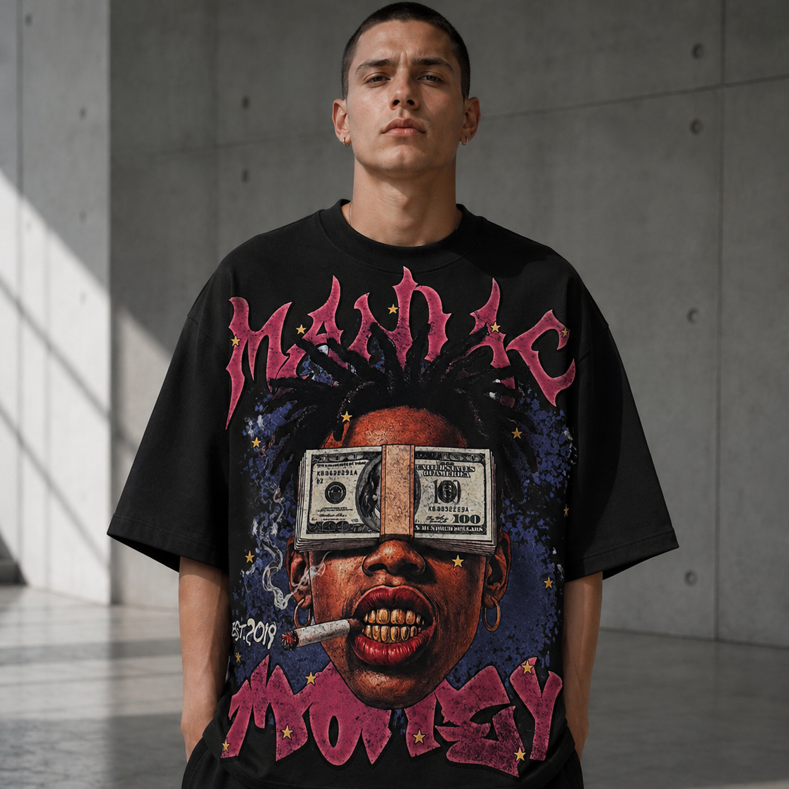 KANDER "Made Money" Oversized Tee Black