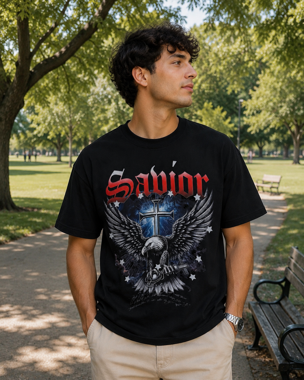 Sabior Eagle Cross Graphic Tee